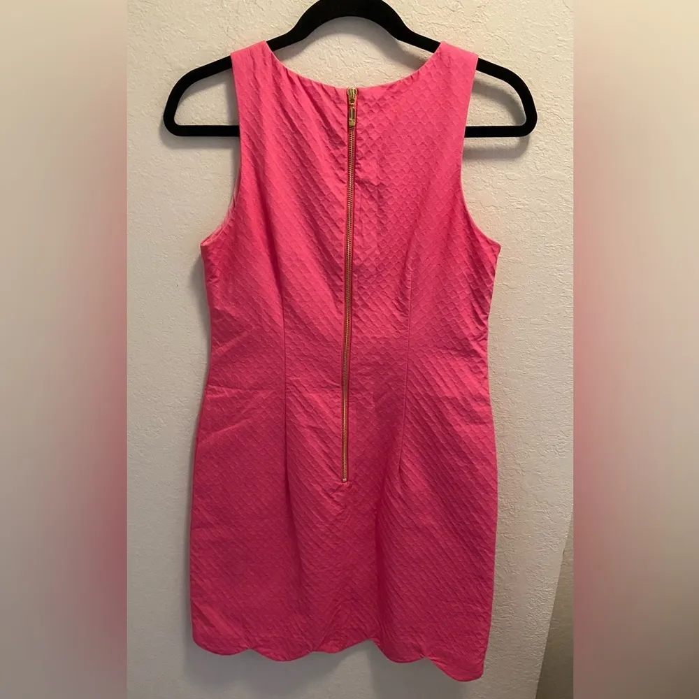 Southern Tide Pink Charleston Wavy Scallop Textured Dress. - Image 8