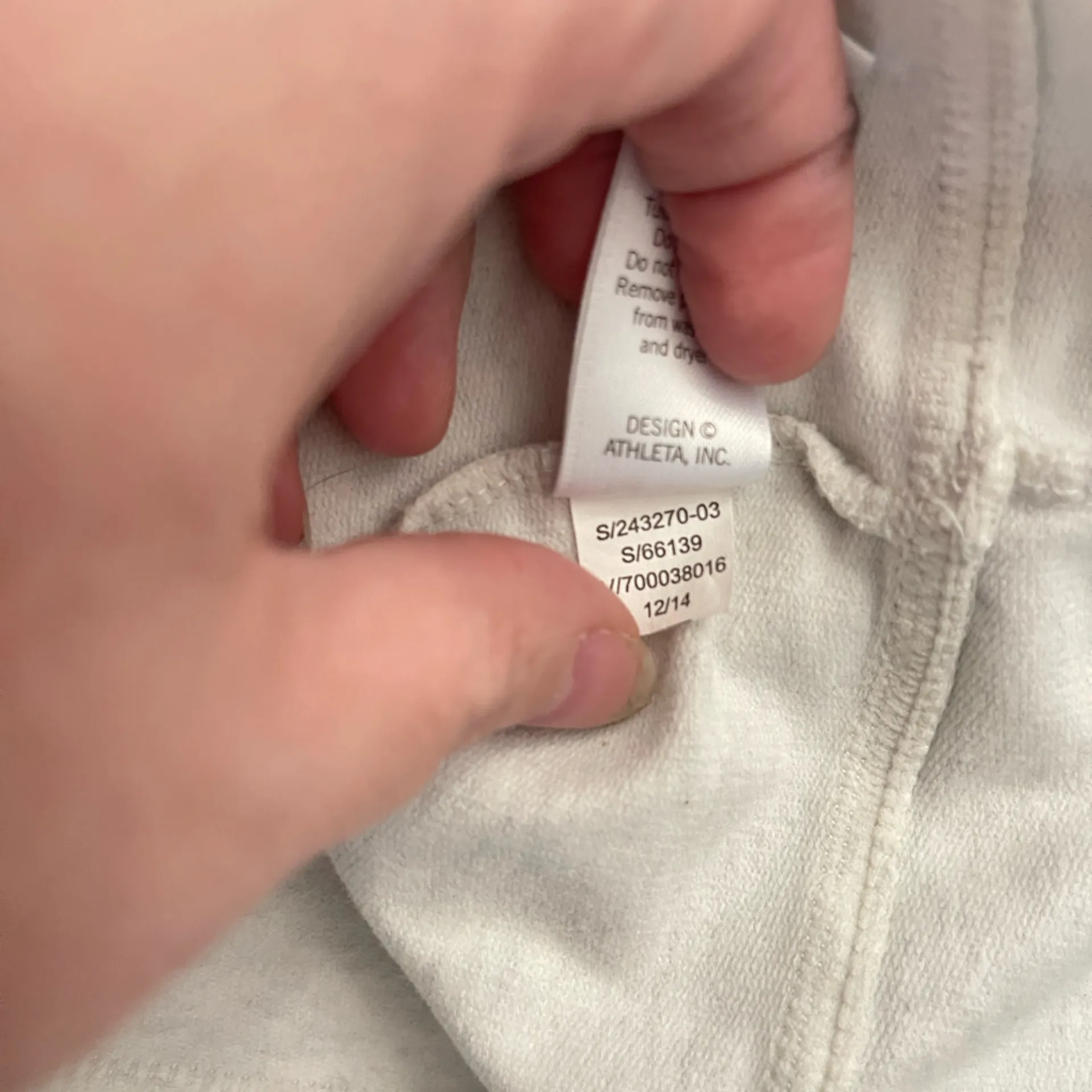 Athleta Sentry‎ Yoga Tie Sweatshirt Pullover Long Sleeve Light Gray Size S - Image 4