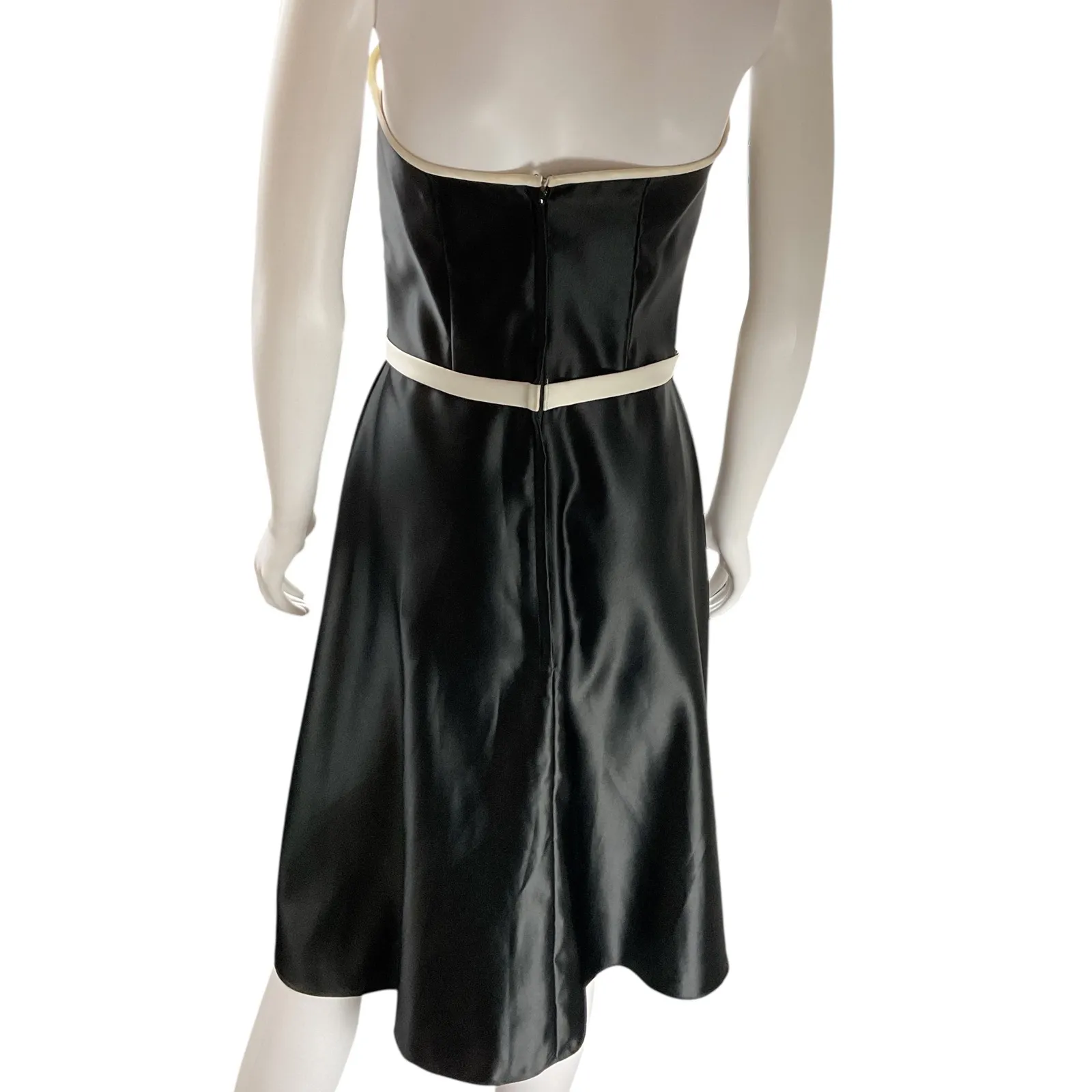Scott McClintock Black Strapless Dress‎ Cocktail Party Bow Belt Size 8 - Image 4
