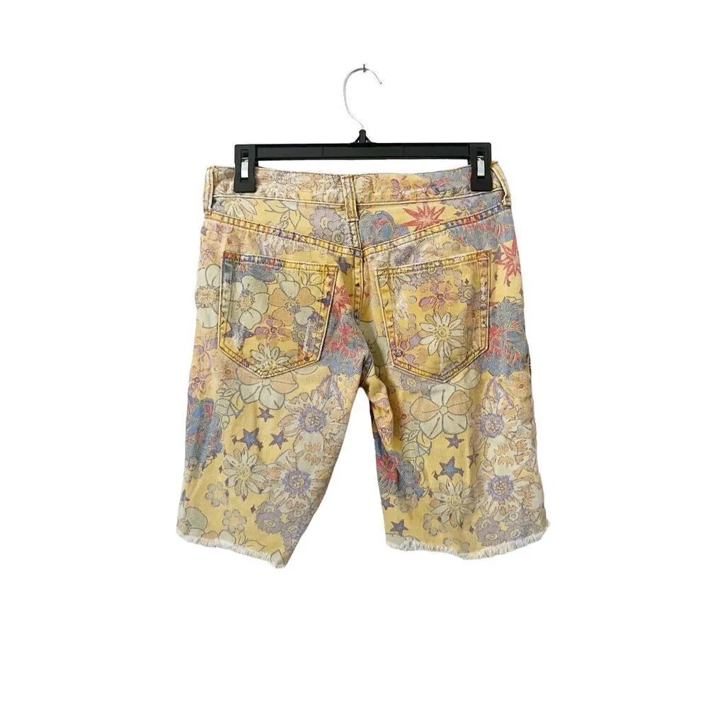 Free‎ People Alani Banana Floral Printed Cutoff Shorts - Image 4