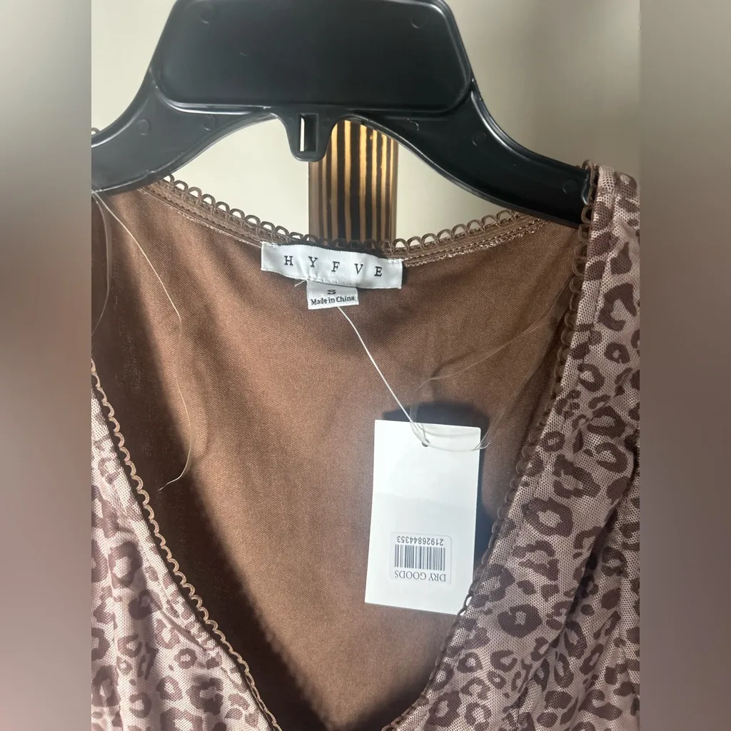 Hyfve Leopard Print Sleeveless Mini Dress Size Small NWT - Image 7