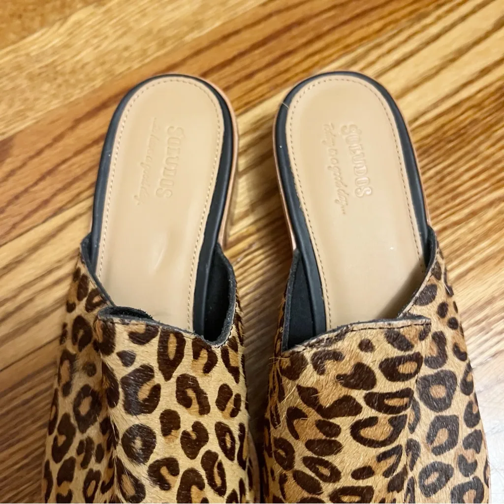 Soludos Leopard Print Venetian Mule Size 8.5 Block Heel - Image 2