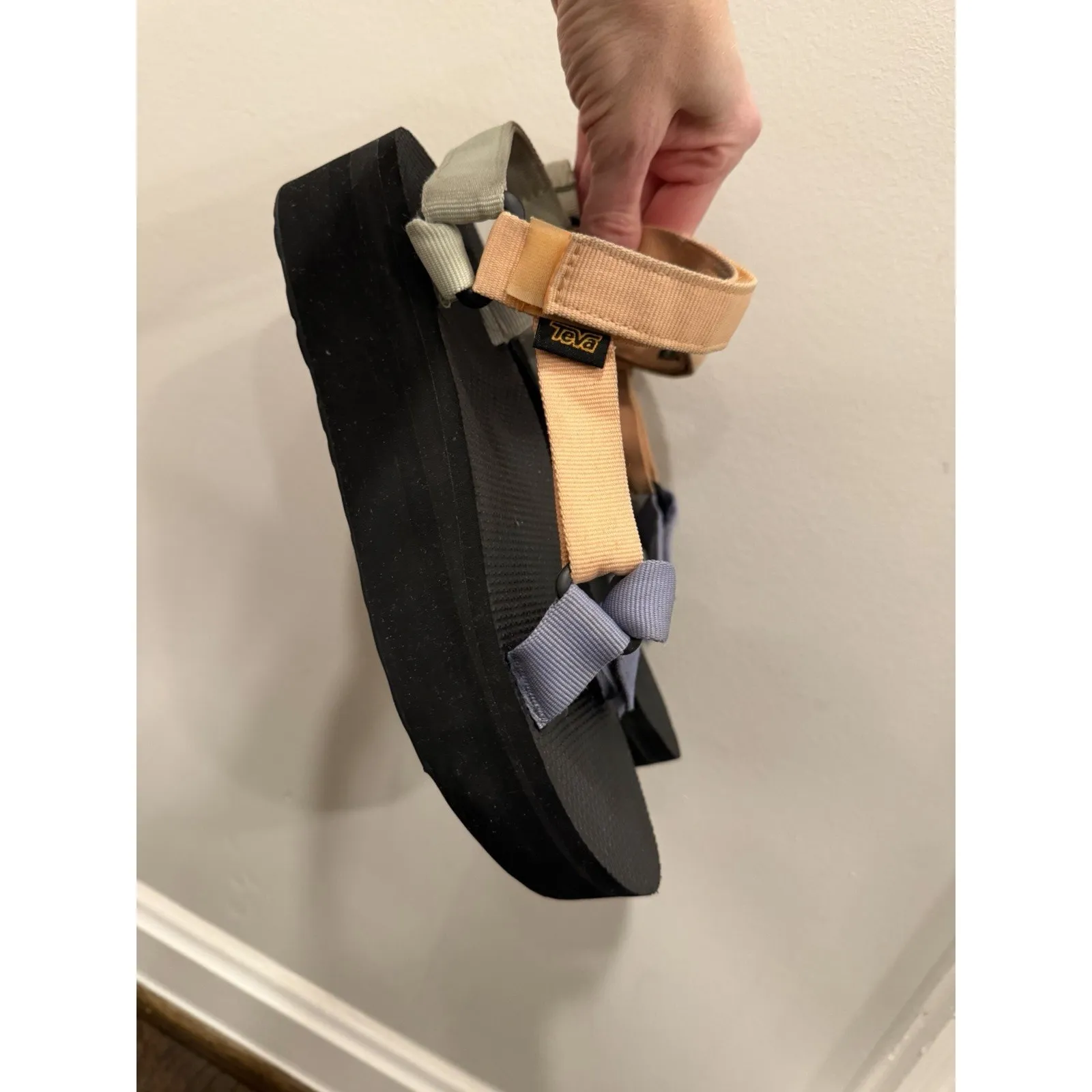 Teva Flatform Universal Platform Sandals Women's Size 9 Sage Peach Lt Blue $80 - Image 9