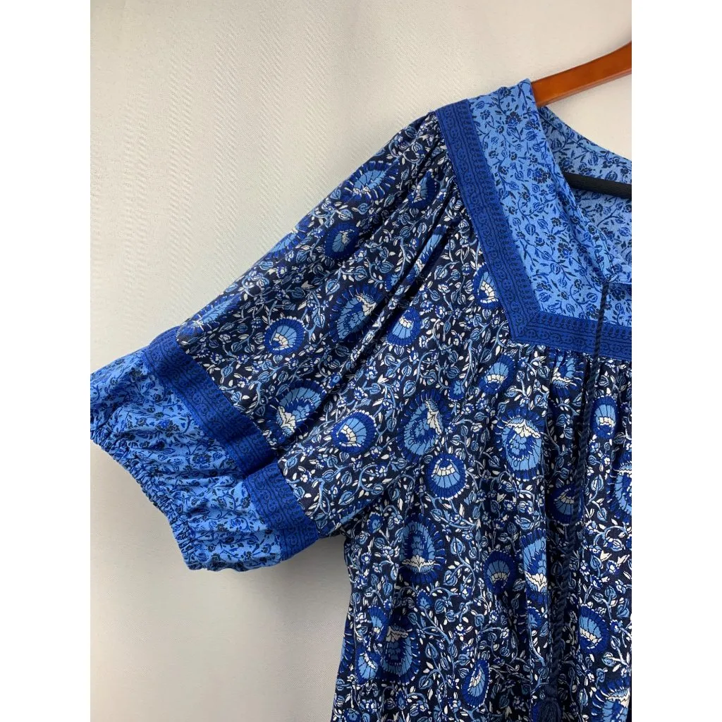 Women’s Old Navy Blue Floral Pattern Blouse Size XL - Image 5