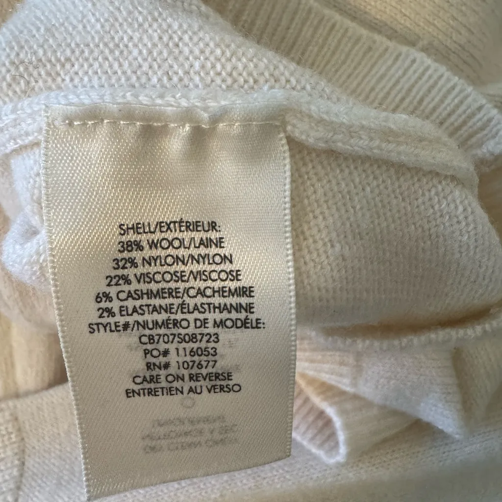 Alice + Olivia Cream Cashmere Knit Sweater - Image 3
