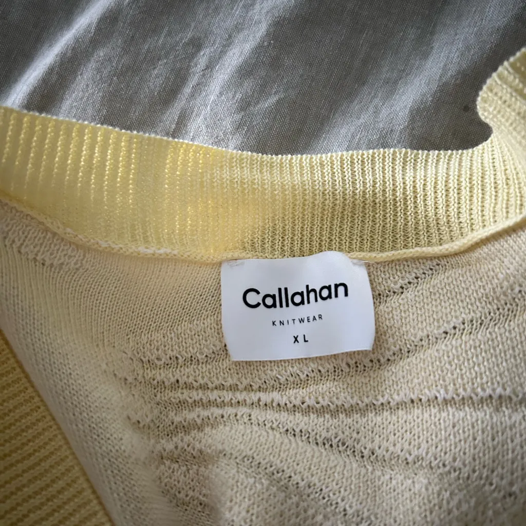 Callahan Meg Yellow Shell Knit Cardigan and Top Set medium tank xl sweater - Image 6