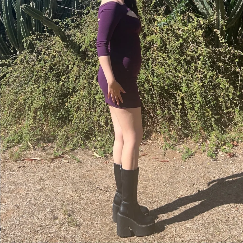 Foreign Exchange Purple mini Bodycon Dress - Image 2