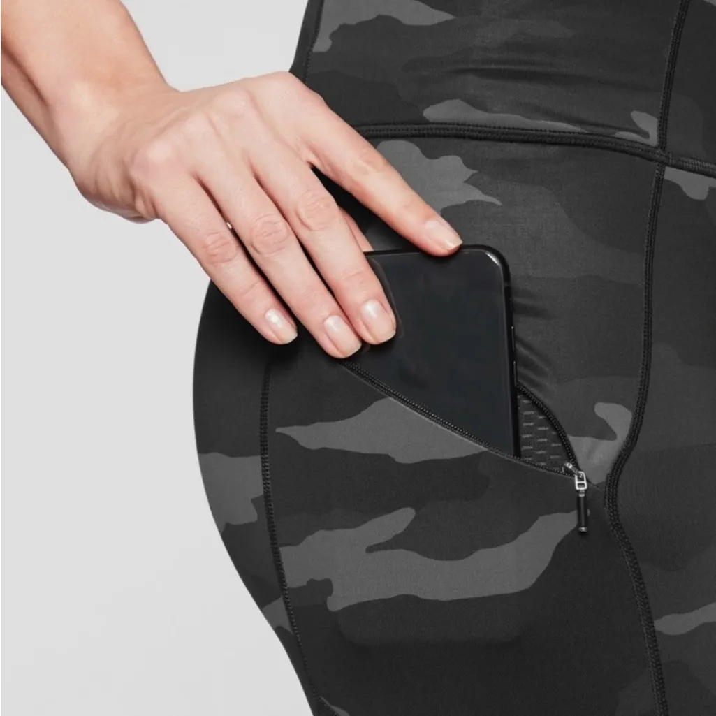 ATHLETA Black Gray Camo Contender 7/8 Tight Leggings w/Pockets Women's Small - Image 3