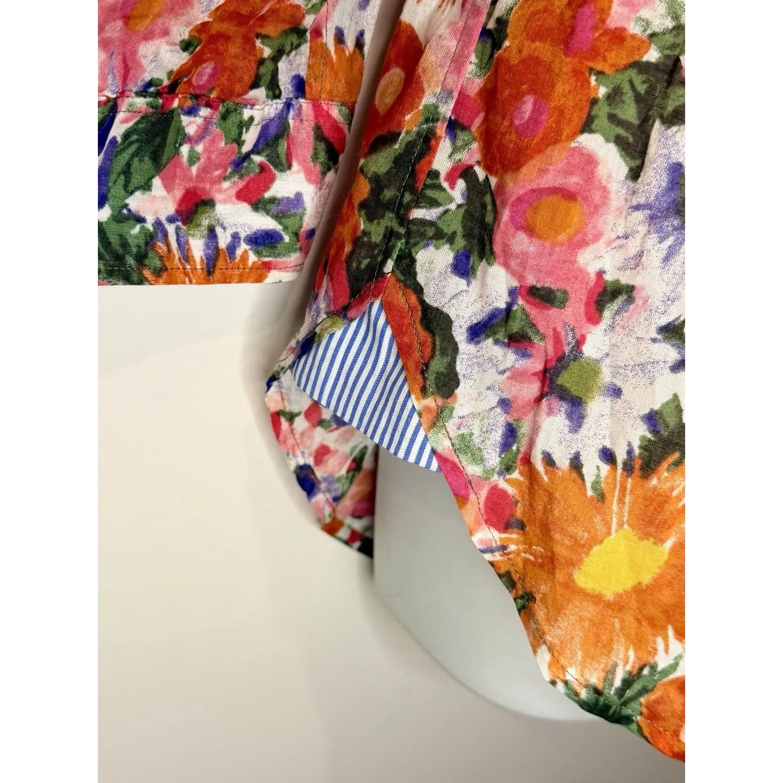 HD in Paris Anthropologie "Hanalei" 100% Cotton Floral Button Down Top Sz 4 NWT! - Image 3