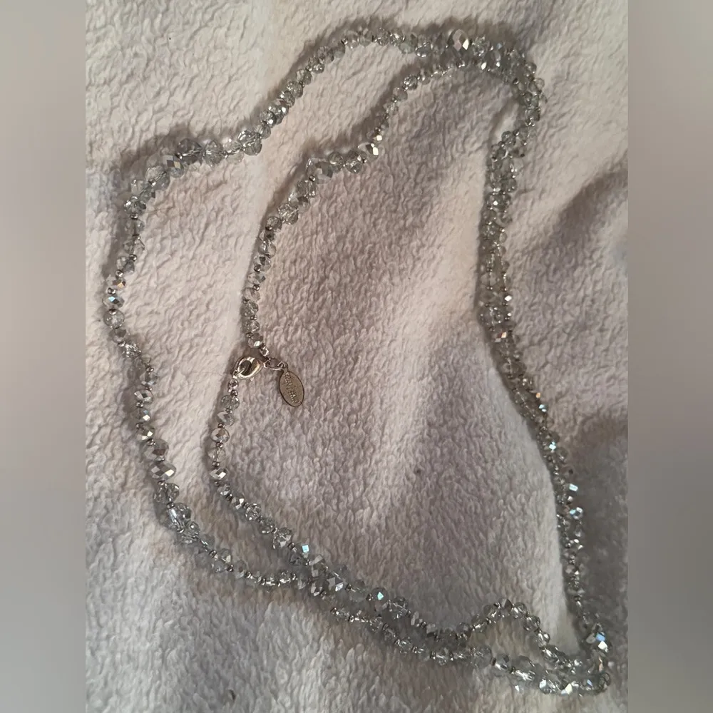 Disco Beaded Necklace NWT White - Image 4