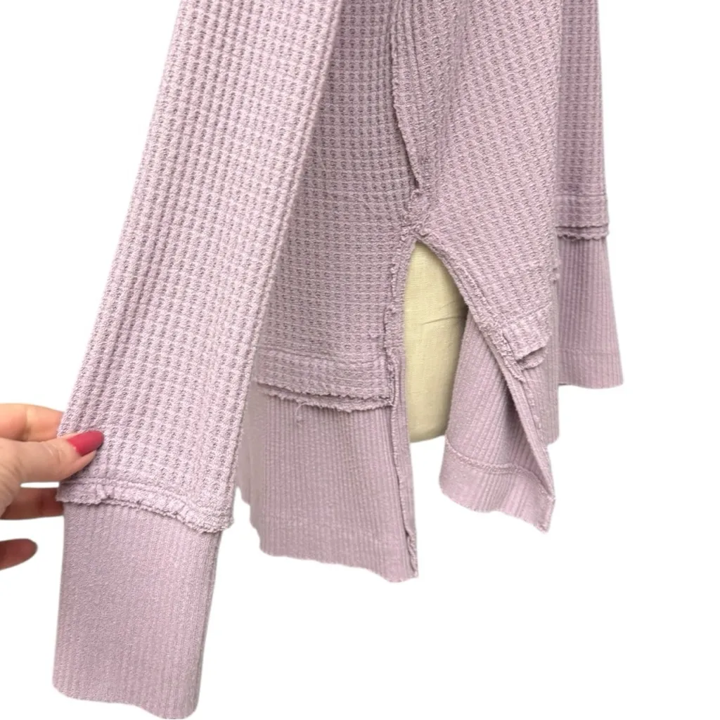 Free People We The Free North Shore Thermal Top Lilac Waffle Knit Medium EUC - Image 7