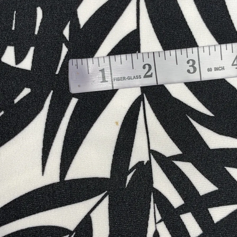 Boston Proper Size XL Black & White Tropical Palm Print Pull-On Wide Leg Pants - Image 5