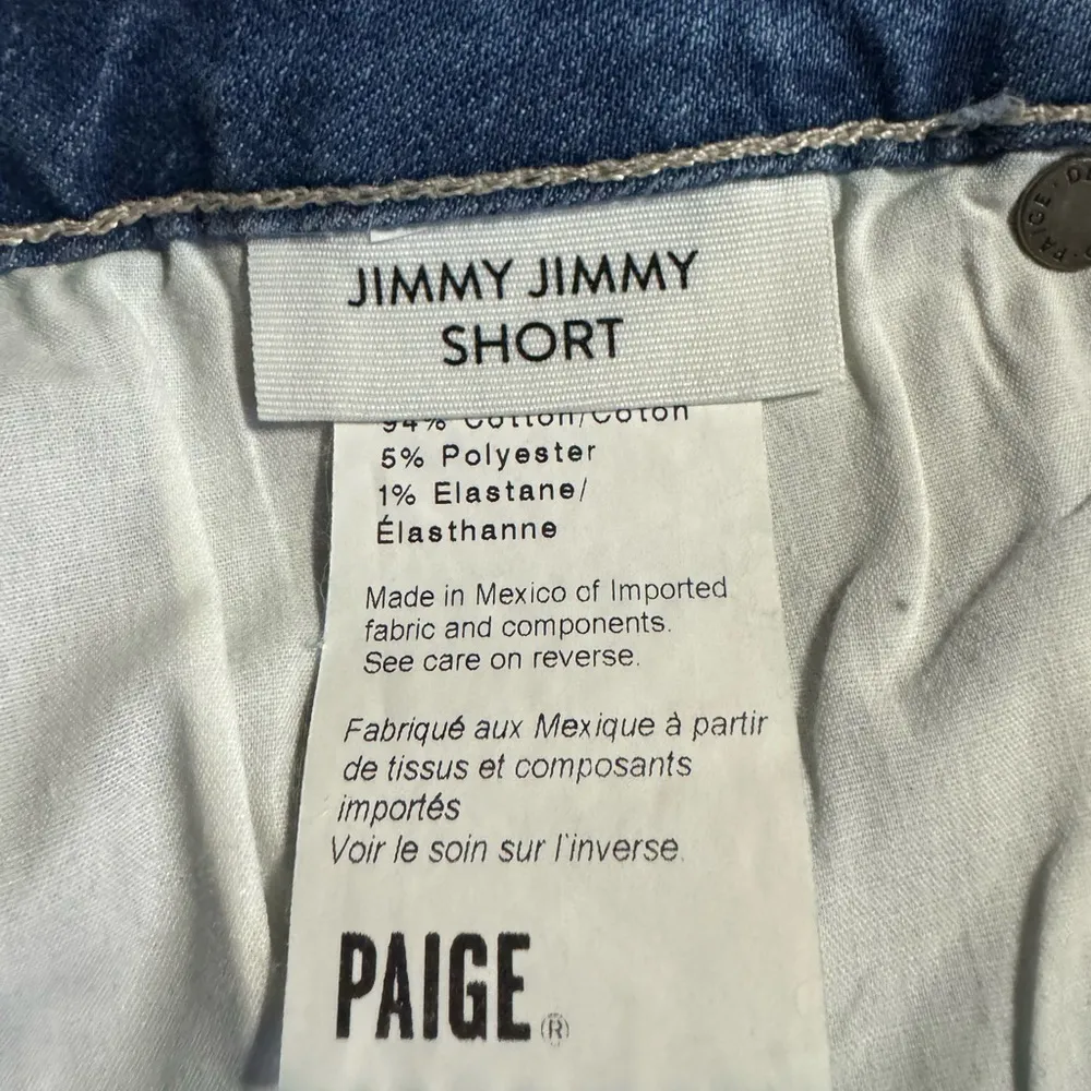 Paige Jimmy Jimmy Emilia Destructed Cuffed High Rise Denim Blue Jean Shorts 32 - Image 6