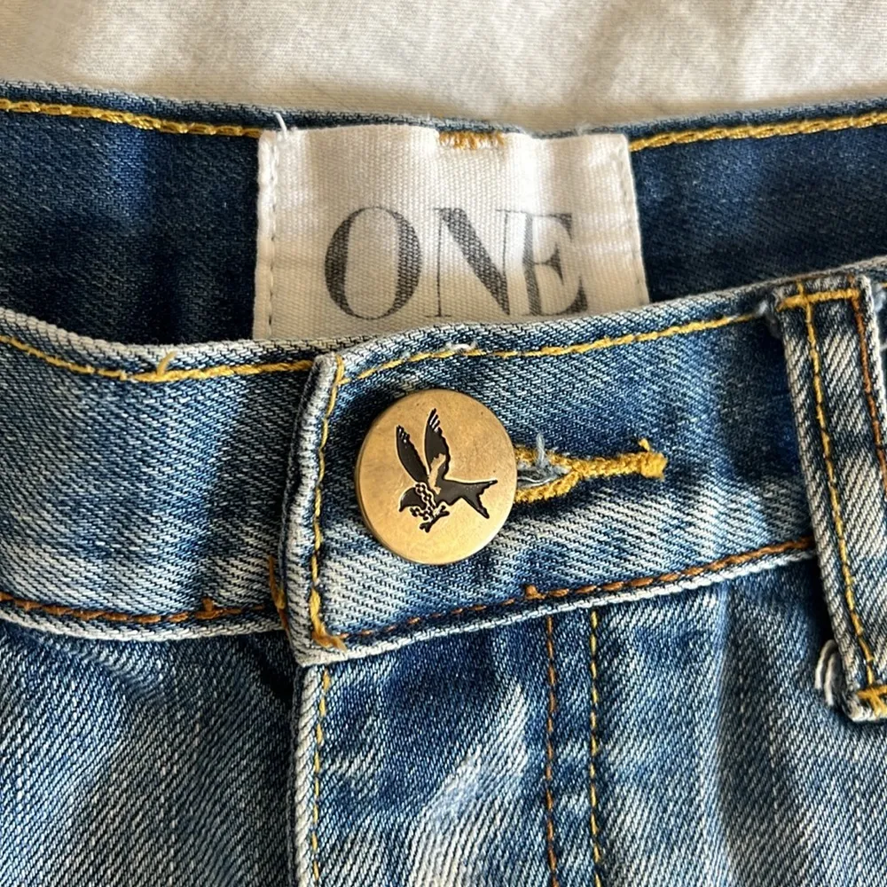 One X One Teaspoon Bandits Trash Whores Low Waist Cut Off Shorts Size 25 - Image 4