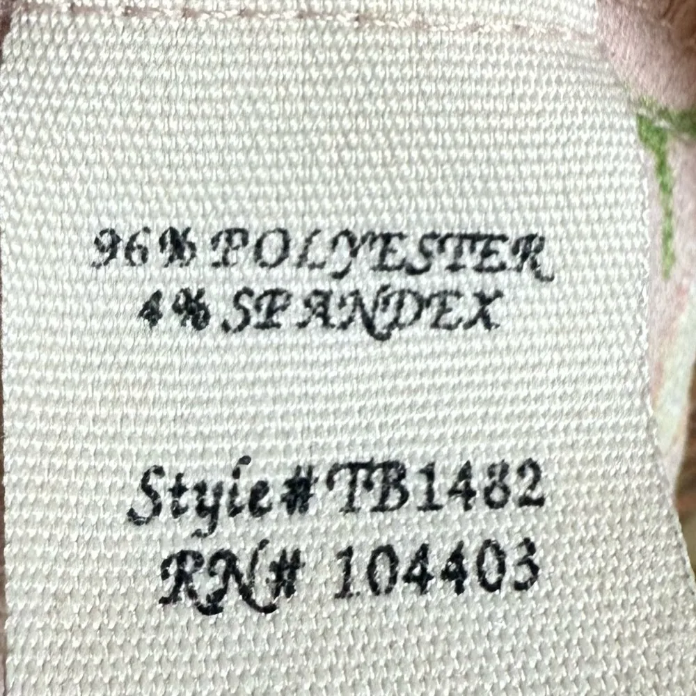 Women’s Large Lightweight Stretch Blouse Pink Floral Spring Summer Office Ruffle - Image 7