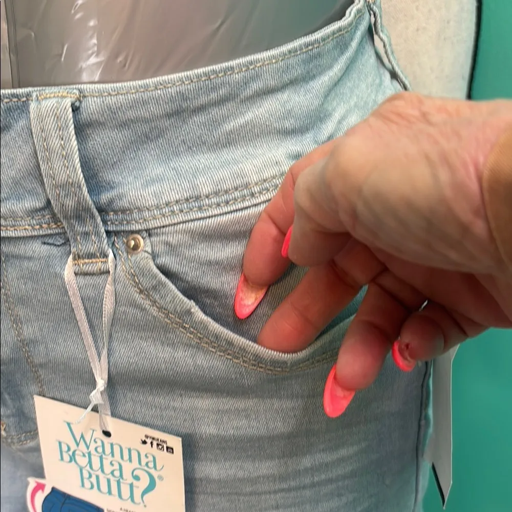 YMI Women's Light Blue Denim Shorts - Image 4