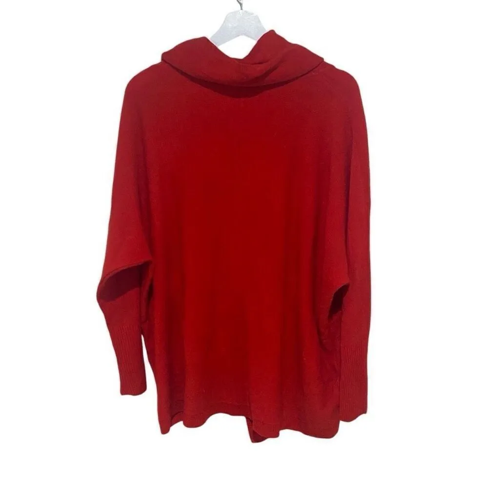 Notations size 2XL cowl neck sweaters red long sleeve button embellishments - Image 4