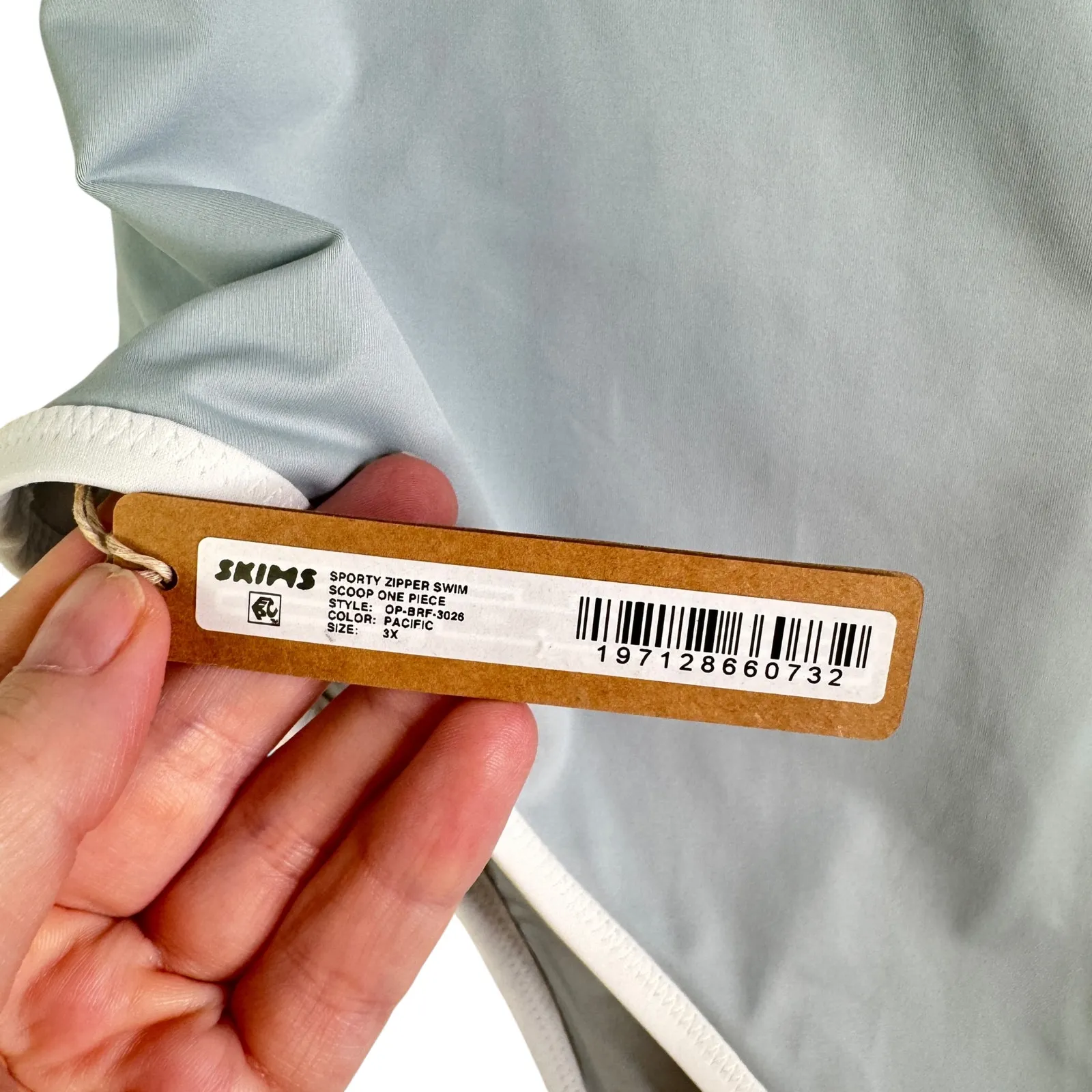 NWT SKIMS  Zip Up Swim Scoop Neck One Piece - Pacific Plus Size‎ 3X New XXXL - Image 6