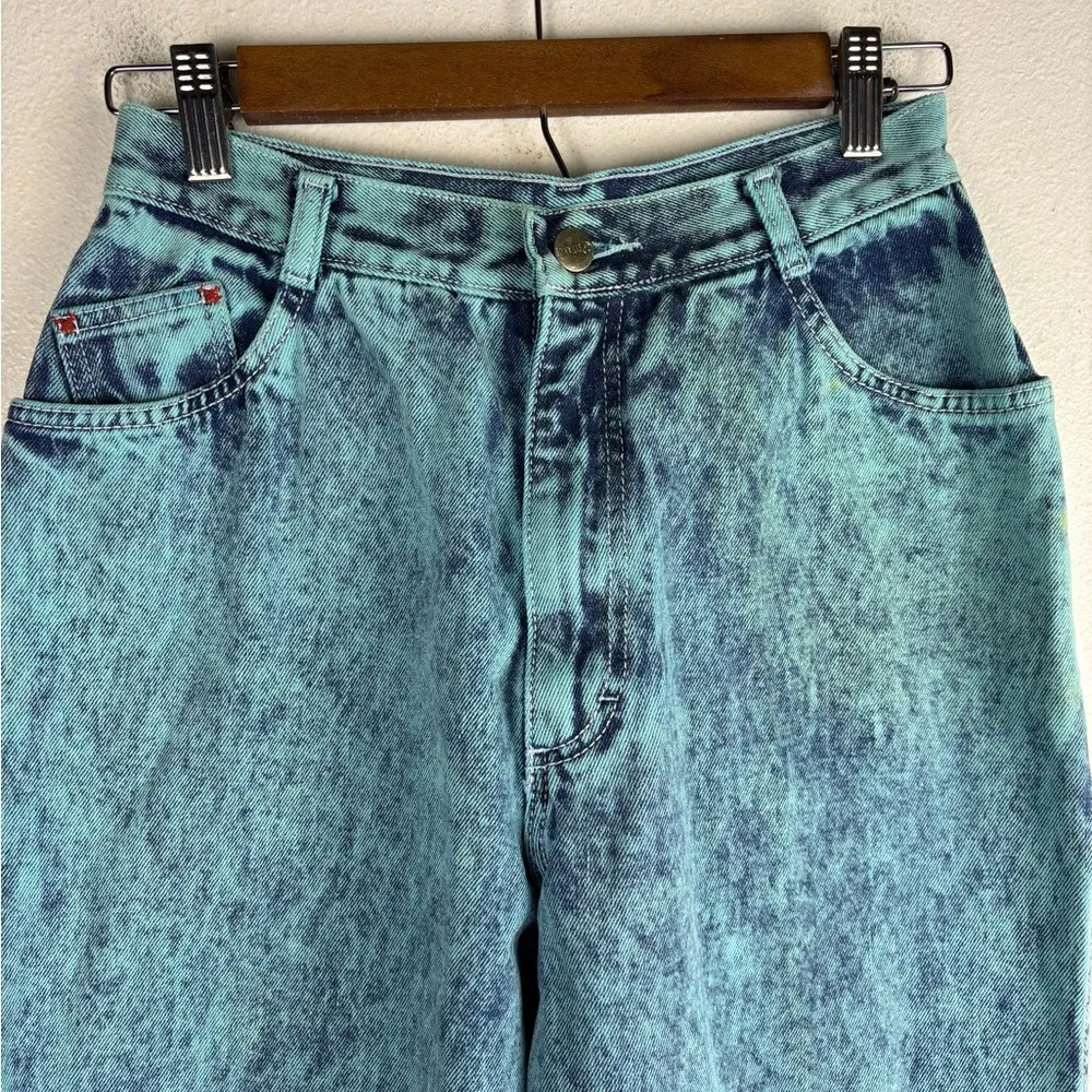 Gitano Vintage Women's 14‎ Short Blue Teal Denim Jeans High Rise Straight - Image 2