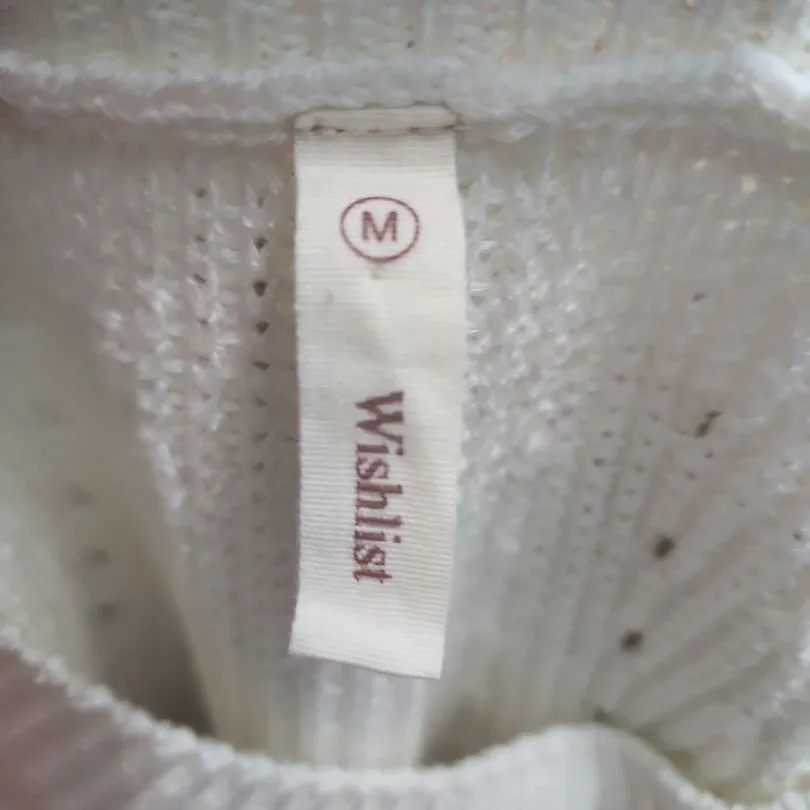 Wishlist‎ Knit Top Womens Size M White Mock Neck Perforated Lightweight Summer - Image 4
