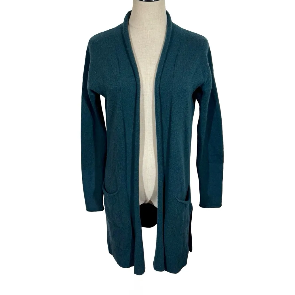 Cuyana Single-Origin 100% Cashmere Long Cardigan in Jade Green Sm/Md - Image 4