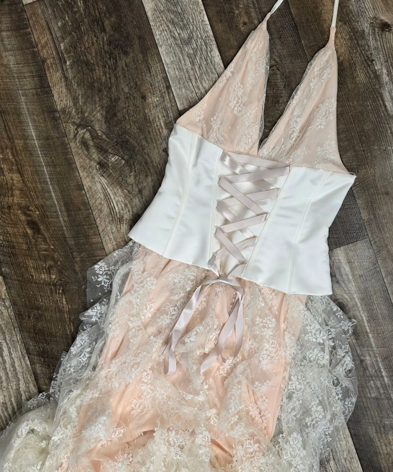 Vintage Corset Lace Gown Romantic Bridal Dress Jessica Mcclintock - Image 2