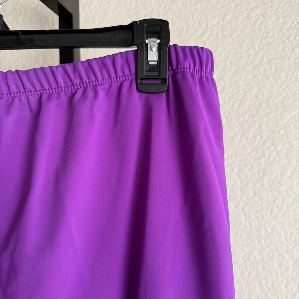 Purple Modest Athletic Skirt Leggings Casual Layering Workout Stretchy Sporty Size XL - Image 3