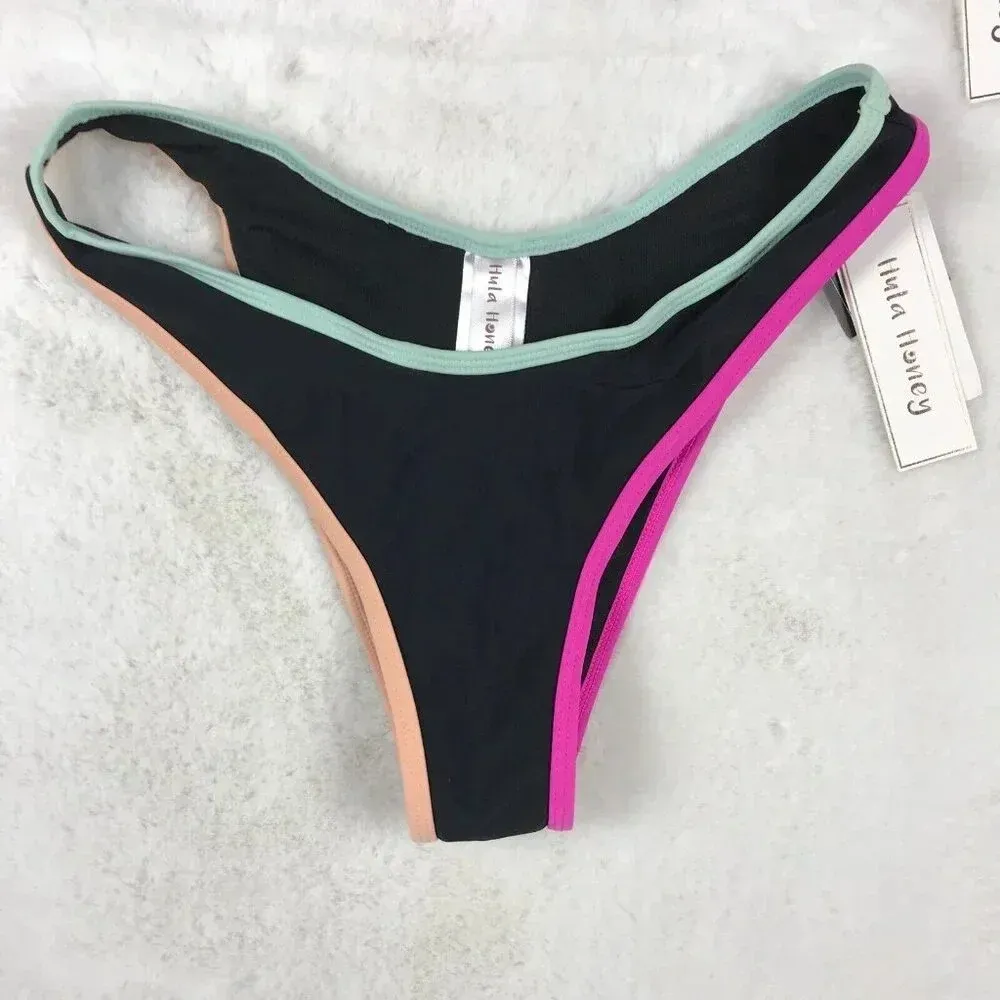Colorful Black Bikini NWT Medium - Image 14