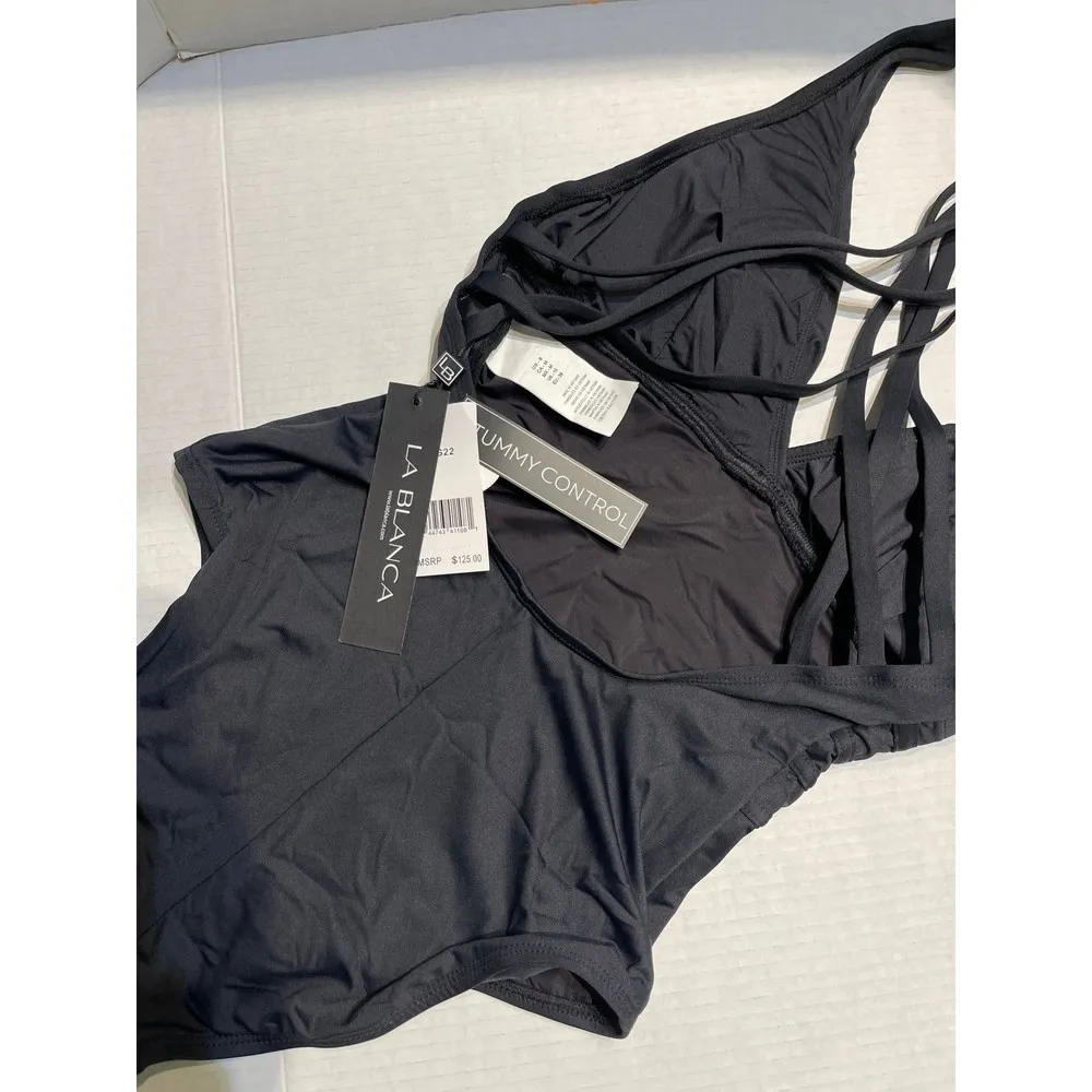 La Blanca Island Goddess One Piece Swimsuit Black Size 6 New With Tags - Image 6