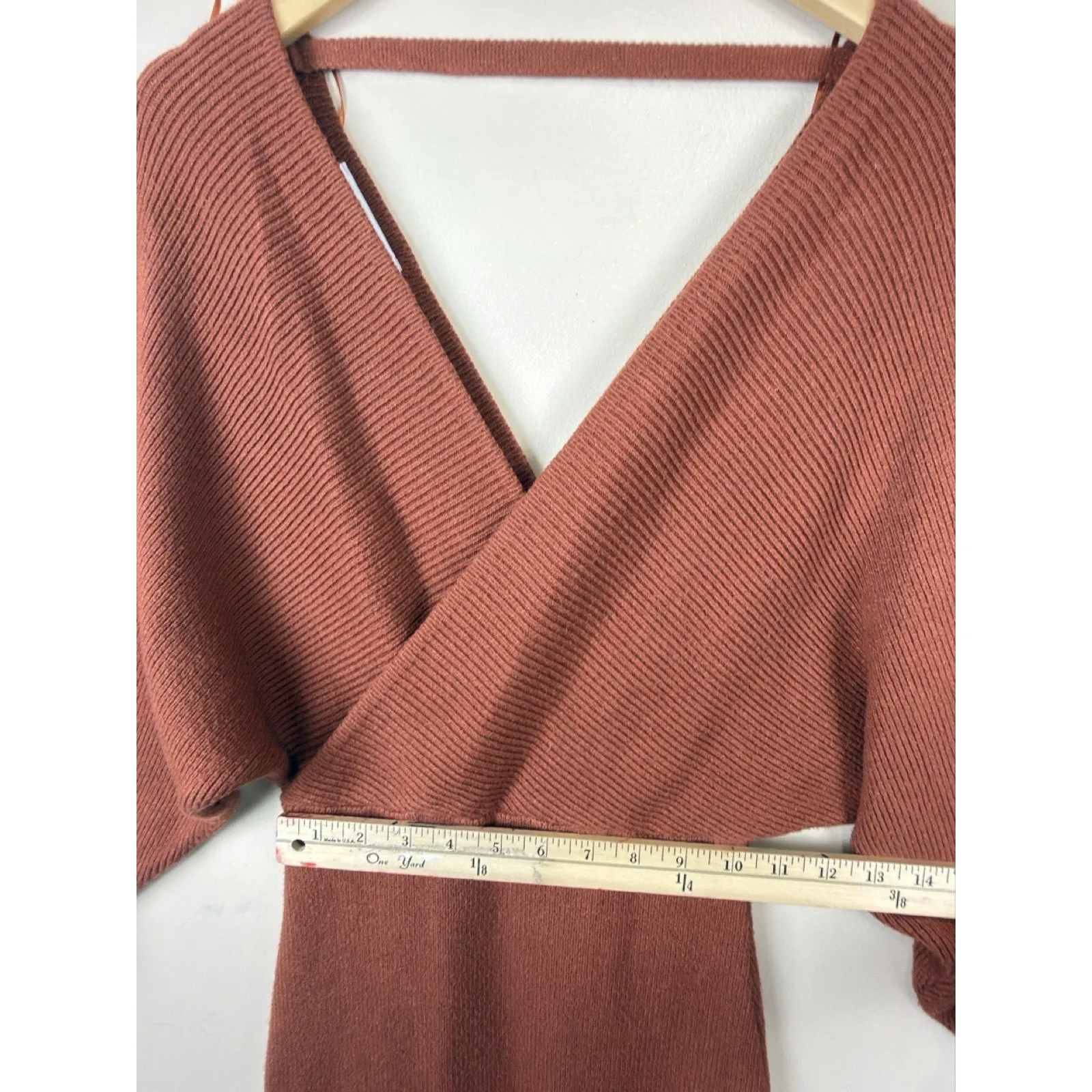 Petal+Pup Nate Long Sleeve Midi Dress Women Size 2 Terracotta Fitted Style Orange - Image 11
