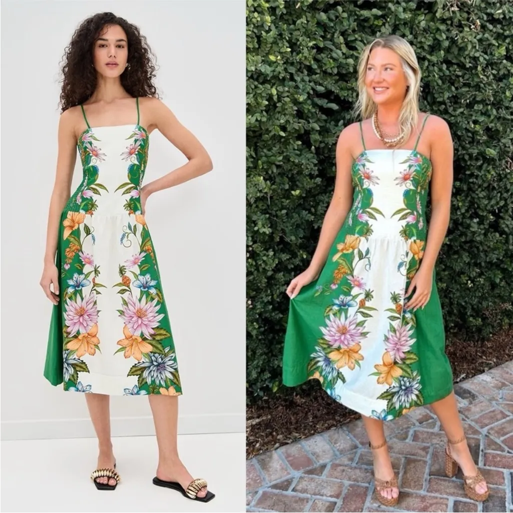 Farm Rio Off-White Sweet Bloom Dreamscape Midi Dress L - Image 7