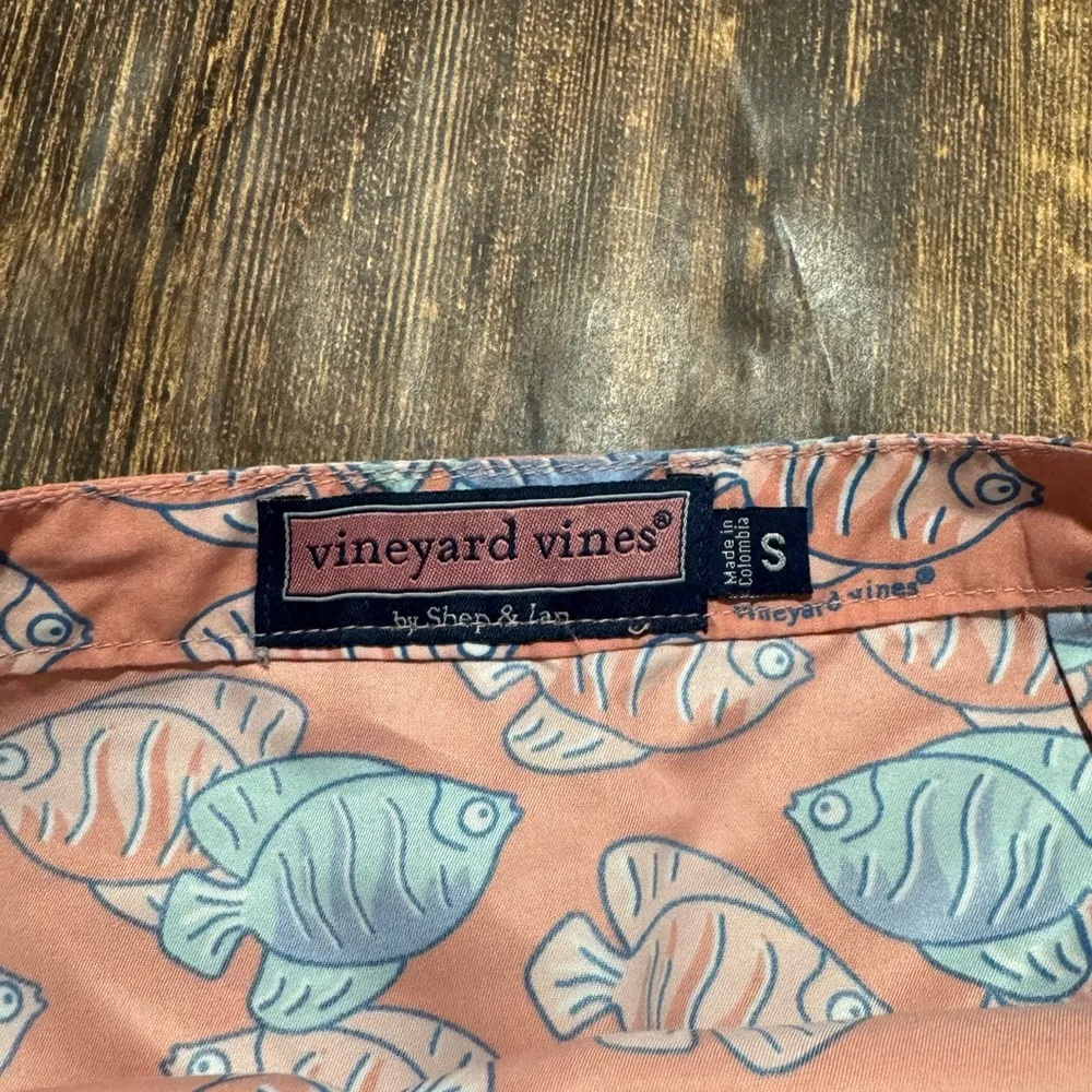 Vineyard Vines Bright Pink Orange Swimming Fish Skirt Wrap Size S - Image 2