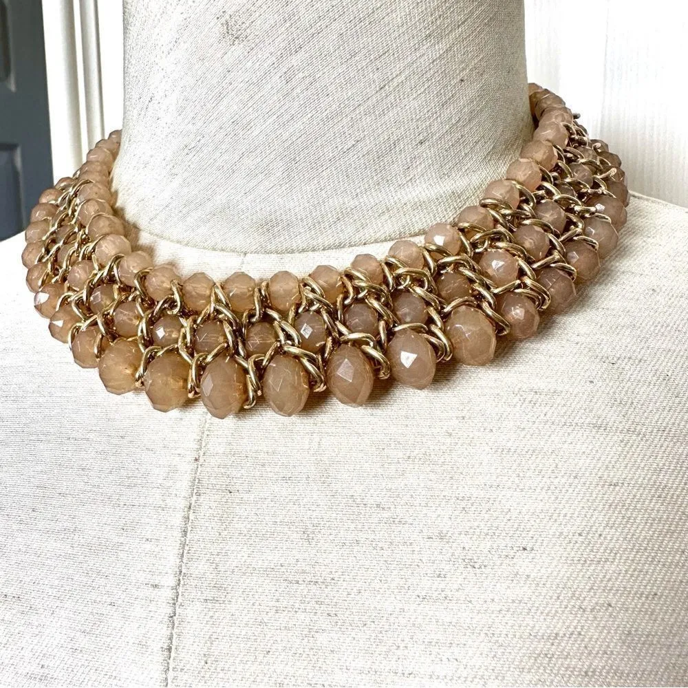NY collection Peach gold tone choker necklace - Image 7