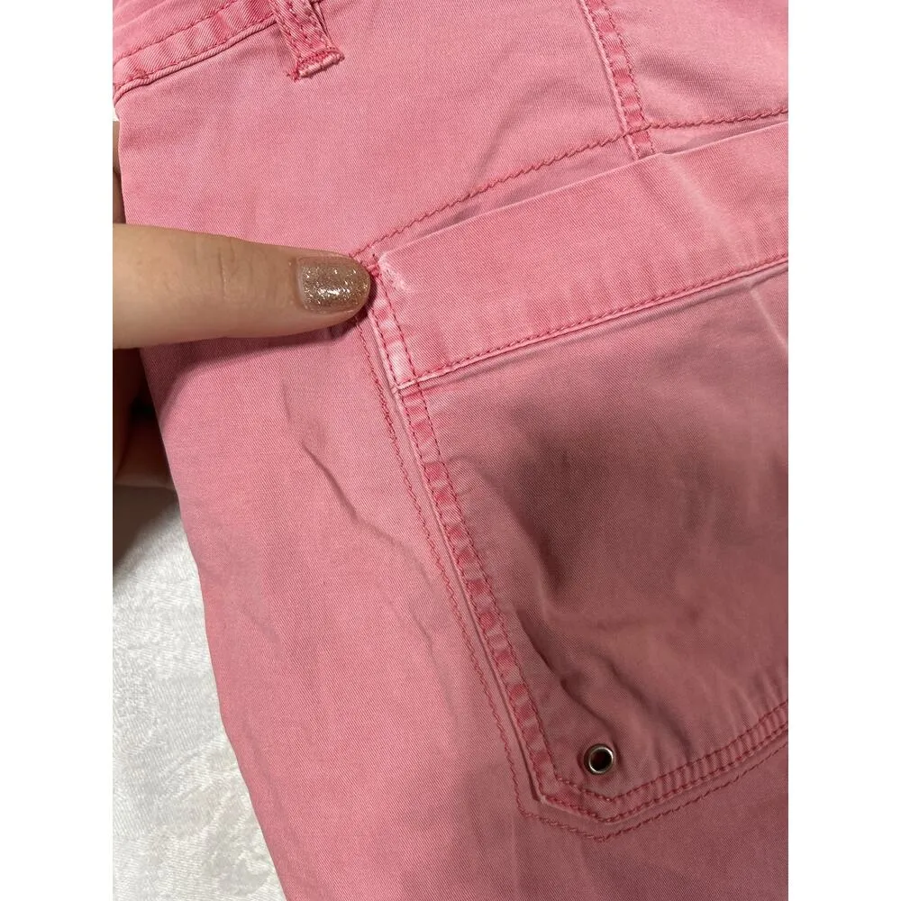 HeiHei Pants 12 Salmon Pink Patch Pockets Braiding Detail Anthropologie Stretch - Image 14