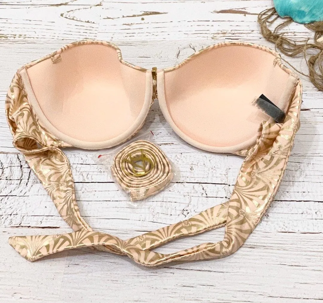 Victoria's Secret VS Bombshell Blush Gold Foil Bikini Swimsuits  - Image 9