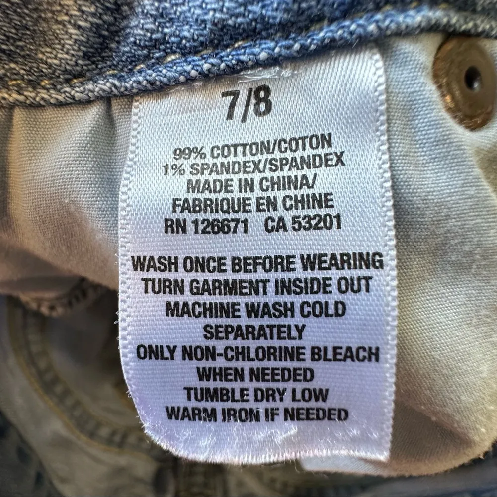 Aeropostale light wash mid rise straight leg jeans women 7/8 - Image 12