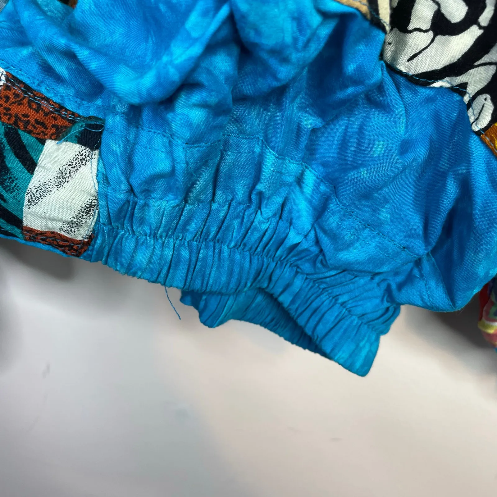 Nativewear Designs Vintage Patchwork Quilt Slouchy Bomber Jacket womens XL Blue - Image 9