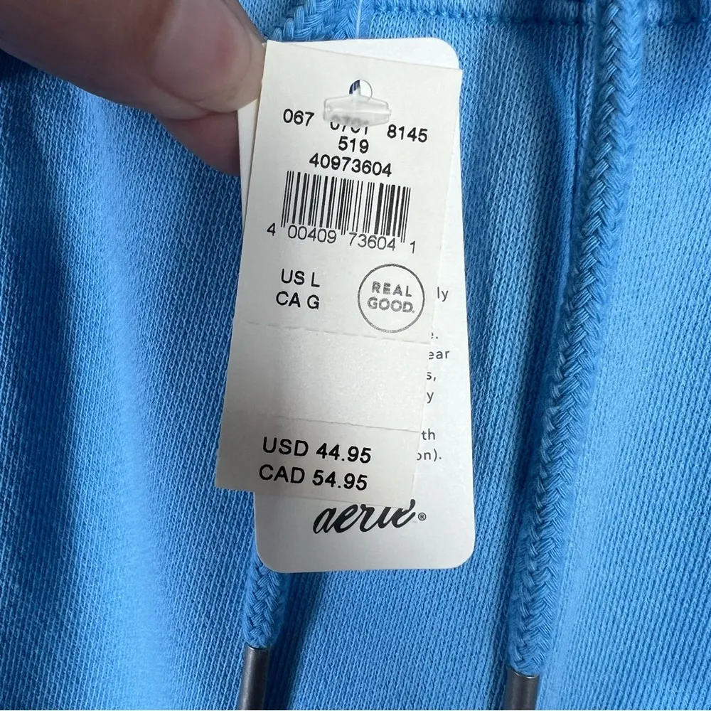 Jogger Style Sweatpants Blue Pull On Elastic Drawstring Waist Comfy NEW Lg - Image 6