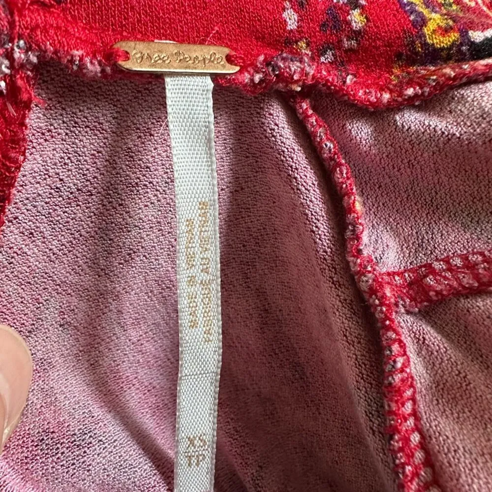 Free People Vampire Dress Red Paisley Cut Out Back Choker Fall Halloween Goth - Image 7