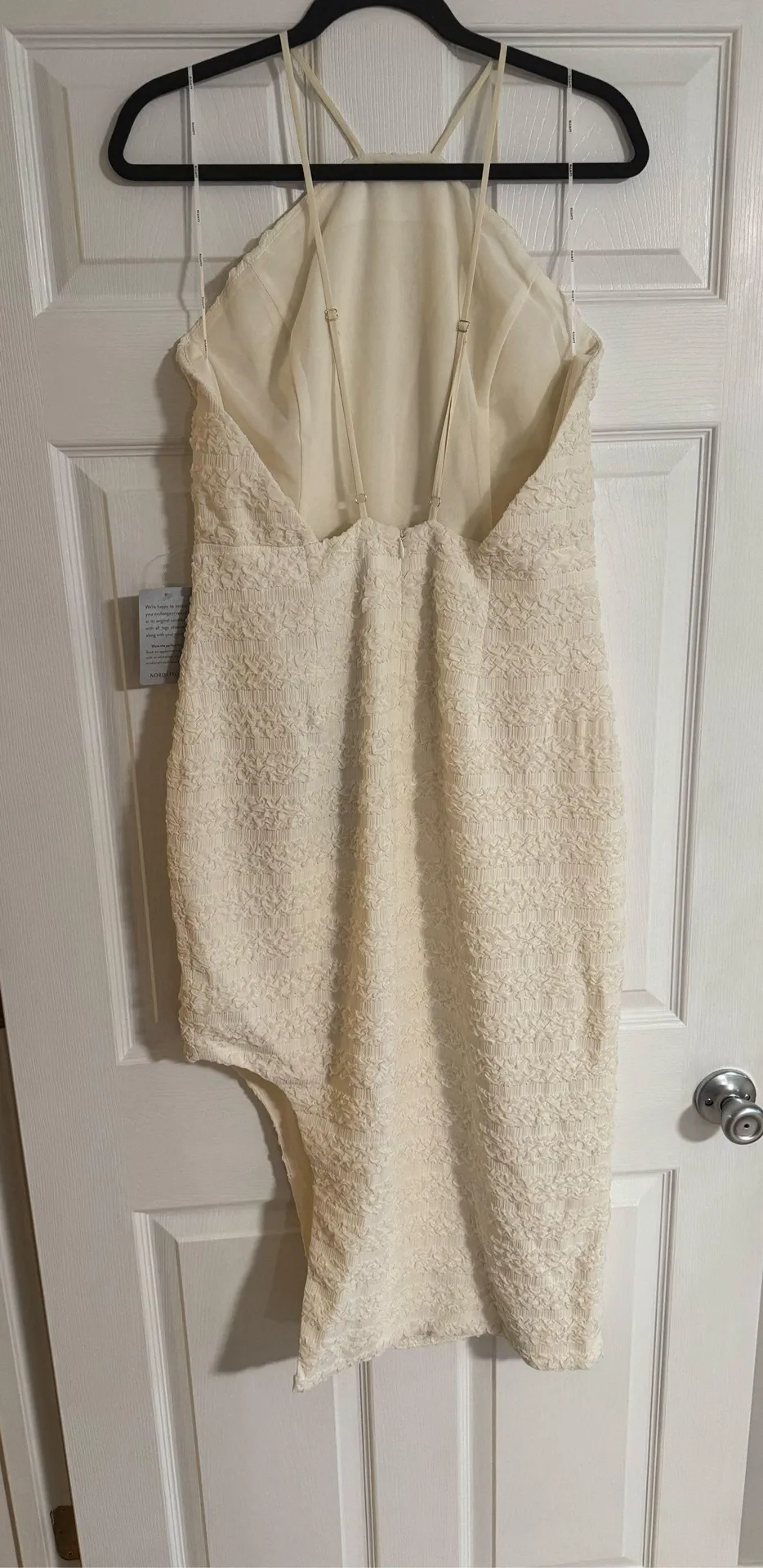 ELLIATT Ravish Textured Stripe Open Back Dress in Ivory - Image 6