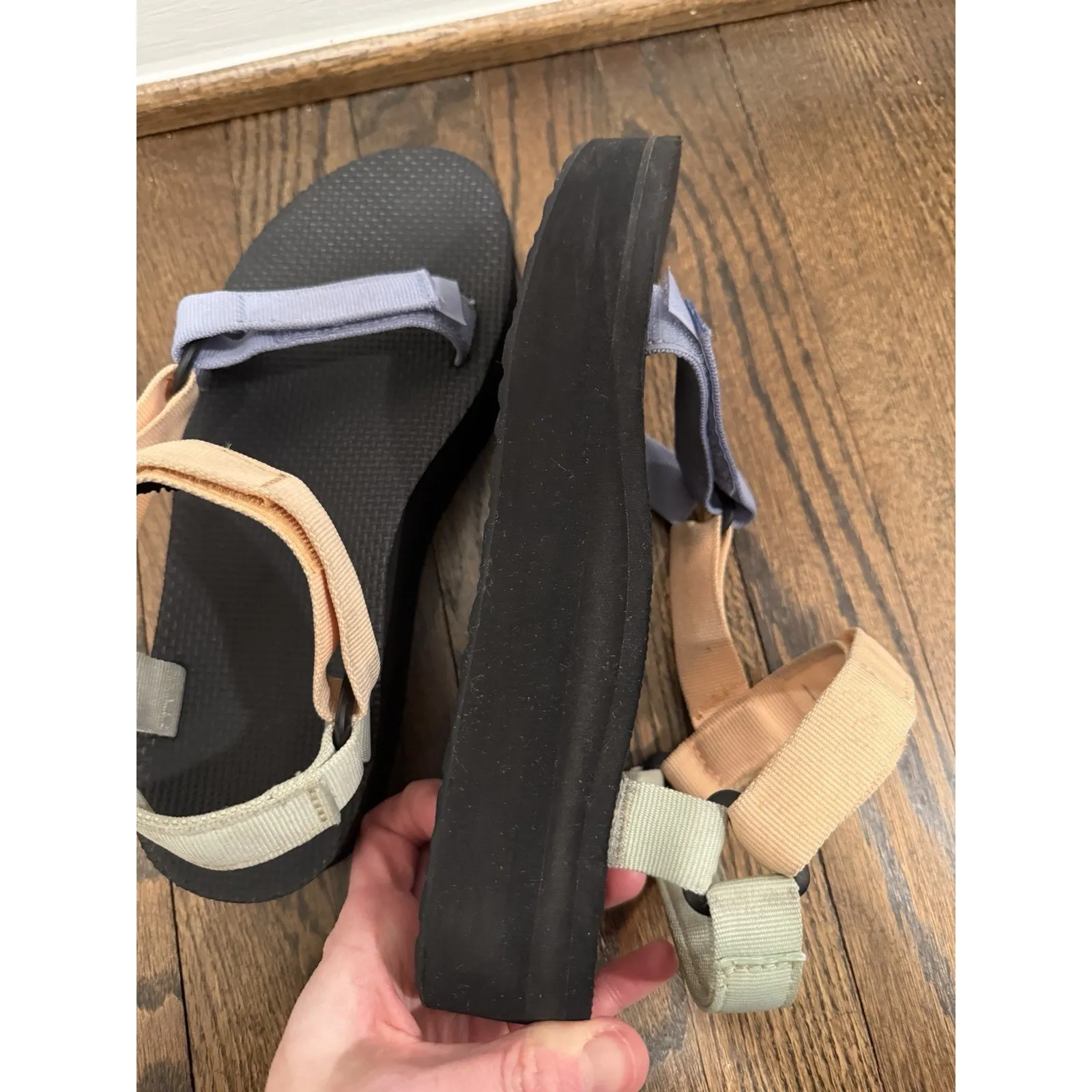 Teva Flatform Universal Platform Sandals Women's Size 9 Sage Peach Lt Blue $80 - Image 14