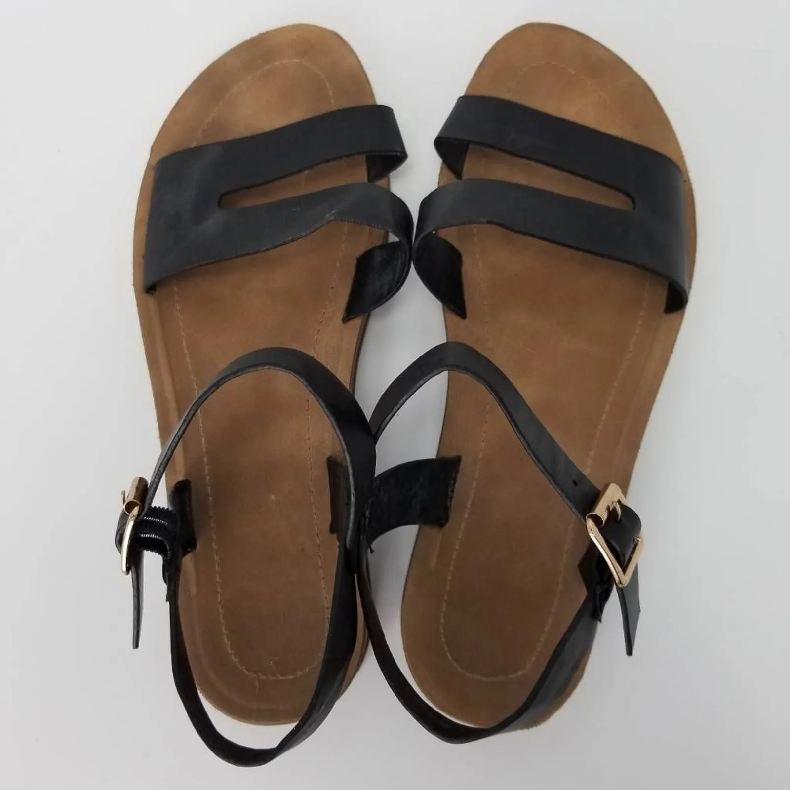 Rouge Helium Womens Ankle Strap Sandals Black Cut Out Adjustable Buckle Size 9 - Image 4