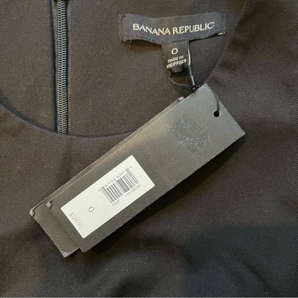 NWT, Banana Republic Bi-Stretch Side-Peplum Sheath Dress, Black, Sz 0 - Image 13