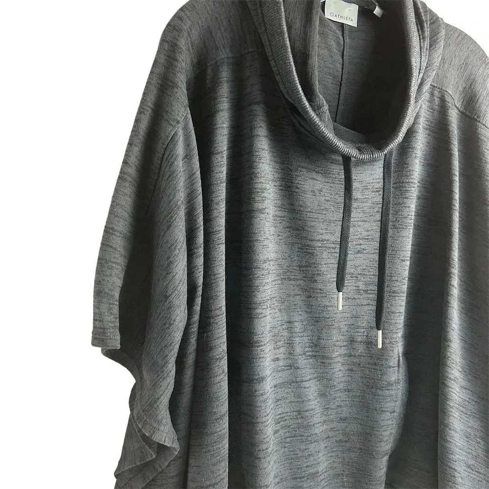 Athleta Women's Gray Hooded Poncho Sweatshirt Pullover Size S - Image 15