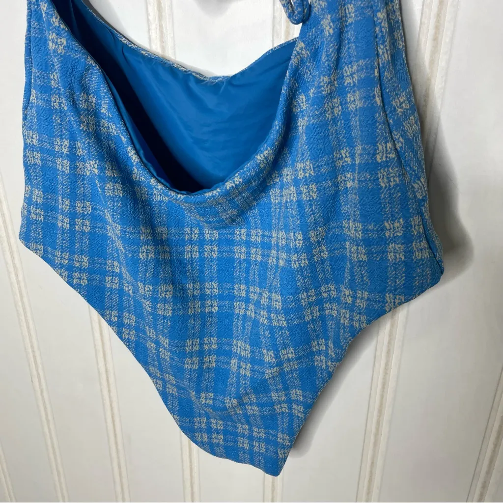 DEVON WINDSOR Blue Plaid One Piece Swimsuit XL 690 - Image 8