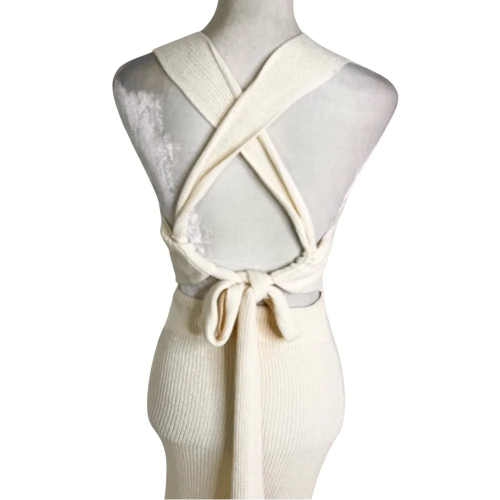 A.L.C. Caleb Cross Back Ivory Knit Midi Dress Size XS NWT - Image 8