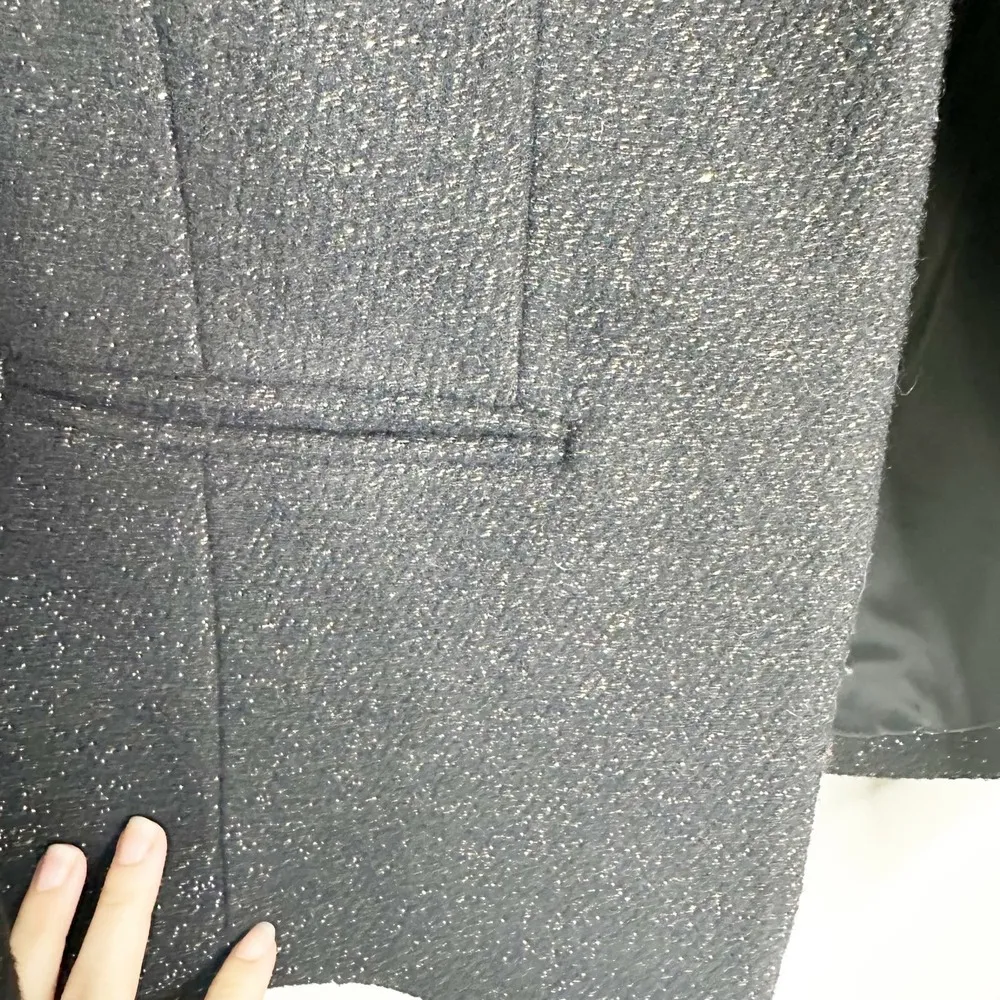 J.Crew Womens Jacket Going Out Blazer Tinsel Tweed Wool Blend Lined Black Size 2 - Image 9