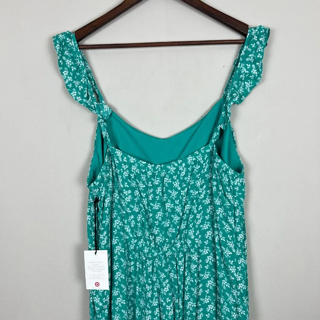 The Nines by HATCH Maternity‎ Jumpsuit XL Green Floral Sleeveless Ruffle New NWT Size undefined - Image 9