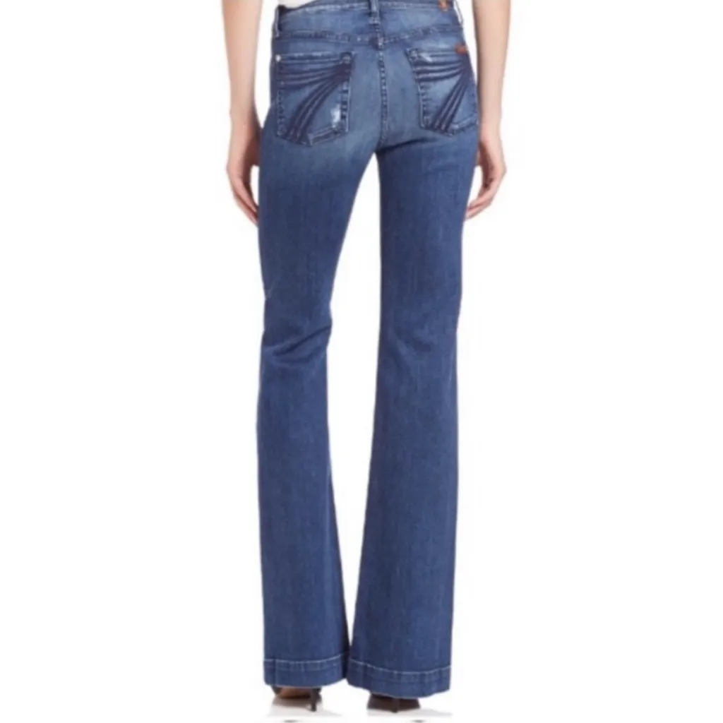 7 For All Mankind Dojo Flare Stretch Jeans Denim - Image 2