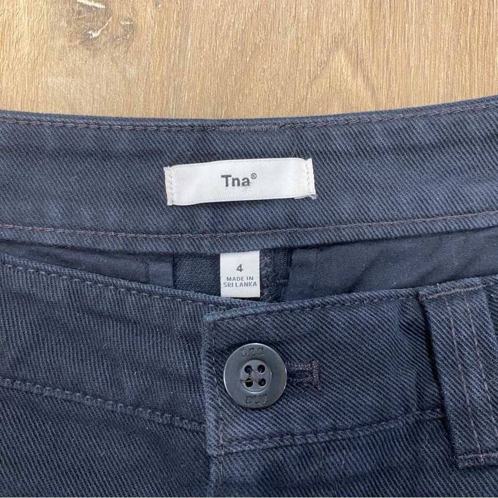 🌟ARITZIA🌟 TNA TROOP COTTON CARGO PANTS WIDE LEG BLACK SZ 4 - Image 6